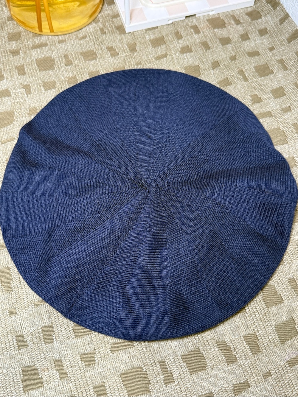 Laulhère Authentique Été Adult Blue Knit 100% Cotton Beret, Made in France, OS